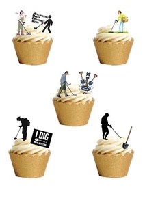 Kuchenaufleger Metalldetektor Thema 36 Stand Up Essbar Waffel Papier Dekorationen - Bild 1 von 8