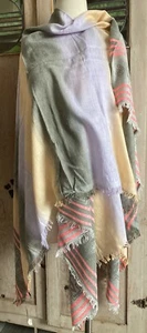 NEW Anthropology Roffe Open Native Design Poncho Wrap Serape Fringe Aztec BOHO - Picture 1 of 11