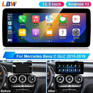 For Mercedes Benz C GLC 2015-2019 Navi Screen 12.3'' Android Car Radio GPS 2+32G - Picture 1 of 12