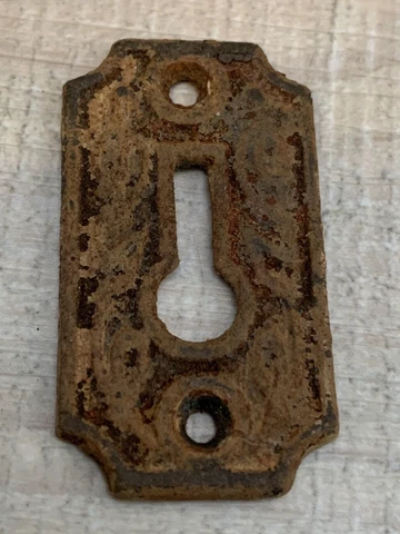 CAST IRON HARDWARE Antique Trunk Safe Lock Furniture 2" BACKPLATE Cover