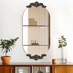 Oval Wall Mirror Mirror Vintage Baroque Mirror for Bedroom Livingroom Diningroom - Picture 1 of 20