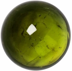 Natural Fine Green Tourmaline - Round Cabochon - Brazil - AAA Grade - Picture 1 of 1