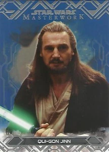 Star Wars Masterwork 2017: #4 "Qui-Gon Jinn" Tarjeta Base Paralela Azul - Imagen 1 de 1