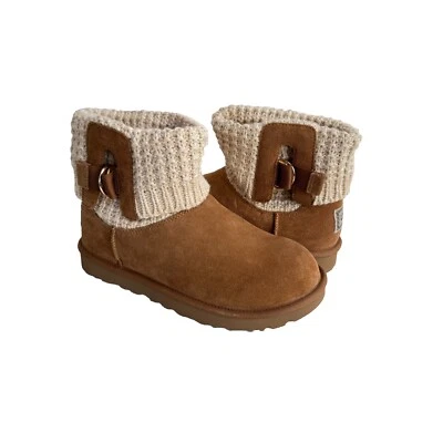 UGG CLASSIC SOLENE MINI KNIT CHESTNUT SHEARLING BOOTS sz US 11 / EU 42 / UK 9 - Image 1 of 4