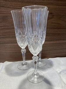 Set of 3 Crystal Champagne Flutes Cristal De Flandre - Vintage Wie Neu - Bild 1 von 4