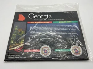1999 Philadelphia Denver Mint Set Georgia Colorized State Quarter COA Sealed. - Picture 1 of 2