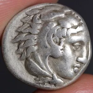 Lifetime Issue Alexander the Great Drachm Ancient Greek Silver Coin 328BC Zeus - Picture 1 of 5