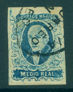 MEXICO 1856  HIDALGO  ½r blue   Scott # 1 used  VF-XF - Picture 1 of 2