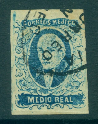 MEXICO 1856  HIDALGO  ½r blue   Scott # 1 used  VF-XF - Image 1 of 2