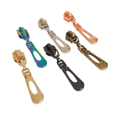 5PCS 5# Zipper Puller Head Nylon Zip Metal Slider Clothing Bag Replacement DIY - Image 1 of 4