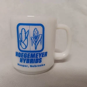 Hogemeyer Hybrid Werbung Kaffeebecher weiß blau Glasbacken - Bild 1 von 6