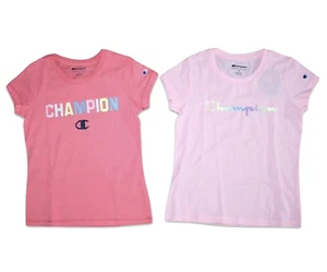 NEW Champion Child Girl's 2-Pack Short Sleeve Logo Tee Shirt Fitted Youth Large - Picture 1 of 2