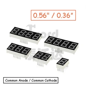 Seven 7 Segment LED Display Red 0.56"/0.36"; 1 to 4 Digits Common Anode/ Cathode - Picture 1 of 28