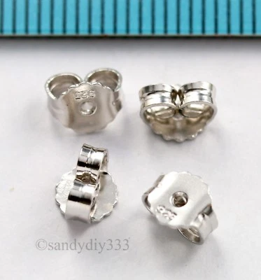 6x PENDIENTES DE PLATA ESTERLINA RODIADA TUERCA MARIPOSA EMBRAGUES ESPALDA #3033 Foto 1 de 2