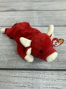 Snort 1995 Rojo TY Beanie Babies 4ta Generación Swing & Tush Tag PVC Pellets NUEVO - Imagen 1 de 10