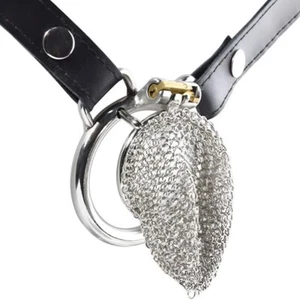 Wearable Stainless Steel Abstinence Lock Breathable Male Chastity Device - Picture 1 of 18