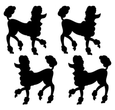Recortes de silueta de caniche ~ formas de perro troqueladas ~ colores personalizados disponibles Foto 1 de 3