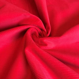 Velluto a coste rosso mela 8 balene cotone larghezza 58" - Foto 1 di 5