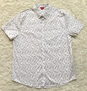 GUESS Men's Printed Shirt Button Down Short Sleeve Stretchy Casual Beige XL - Picture 1 of 9