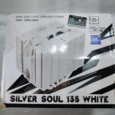 Thermalright Silver Soul 135 White CPU Cooler Dual Towers 6 Heat Pipes 120mm Fan - Image 1 of 4