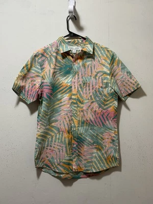 Camisa Old Navy Manga Corta Verde Estampado Tropical Botón Frontal Para Hombre Talla S Foto 1 de 4