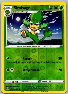 Simisage Uncommon SWSH08: Fusion Strike 008/264 NM - Image 1 of 2