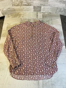 Camisa Chubbies The Nutter Para Hombres Manga Larga Roja 1/4 Botón Jeep Árboles Camping - Imagen 1 de 9