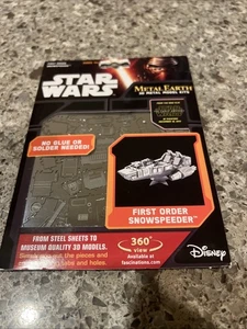 Star Wars Metal Earth First Order Snow Speeder 3 D Steel Model Kit Disney New- - Picture 1 of 2