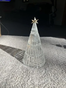 Klarer Kristall Weihnachtsbaum mit goldfarbenem Stern. 7,5 Zoll groß, gebraucht, JJ-1-1 - Bild 1 von 9