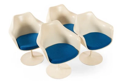 Sillones tulipán de fibra de vidrio originales de Eero Saarinen para Knoll años 70 Foto 1 de 4