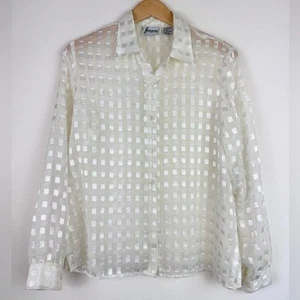 Joanna Vintage 90er Satin Square Sheer Top - Bild 1 von 8