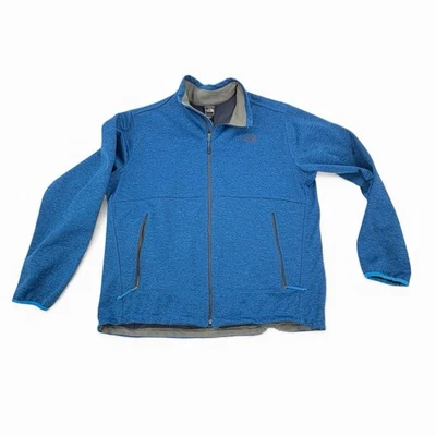 The North Face Cedar Trail Grid Fleece Full Zip Jacket Wind Resistant Blue Xl - Image 1 of 4
