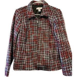 Christopher & Banks Women's Tapestry Full Zip Blazer Jacket Size Petite Small J5 - Picture 1 of 7