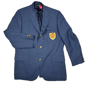 VTG USA Brooks Brothers Men 46L Navy Blue Golden Button Sport Blazer Coat Jacket - Picture 1 of 10