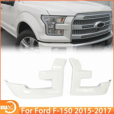 For 2015-2017 Ford F-150 White Platinum Grille Molding Trims Headlight Bezels Foto 1 de 4