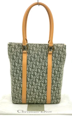 Auth Christian Dior Trotter and Leather Logo D-Metal Tote Bag W/D  Bag /NS091747 - Image 1 of 4