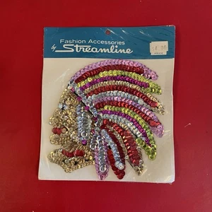Vintage Sequin American Indian Headdress Head Sew On Patch NEW 5.5”x5.75” - Picture 1 of 2