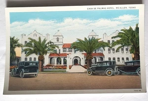 VTG 1930 MCALLEN TX PC CASA DE PALMAS HOTEL Teich Archives MINT - Picture 1 of 2