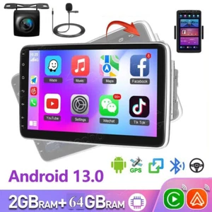 1DIN Rotatable 10.1'' Android 13 Touch Screen Car Stereo Radio GPS Wifi Tablet - Picture 1 of 15
