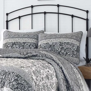 Stone Cottage Abbey Cotton Grey 3 Piece Quilt Set-Full/Queen - Picture 1 of 21