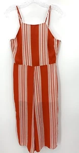 Love Fire Woman’s Red White Stripe Sleeveless Jumper Romper Jumpsuit Size Small - Picture 1 of 5