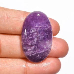 Natural Purple Lepidolite Oval Shape Cabochon Gemstone 34 Ct 32X19X6 mm EE-23516 - Picture 1 of 1