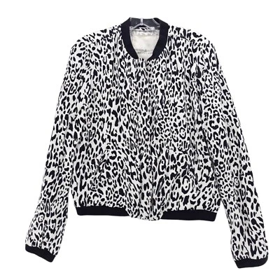 Ralph Lauren 牛仔和用品动物印花轰炸机夹克黑色白色大号 — 第 1/4 张图片