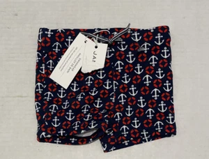 Janie and Jack Jungen UPF 50+ Anker Print Badehose rot weiß blau 3-6m Neu mit Etikett - Bild 1 von 4