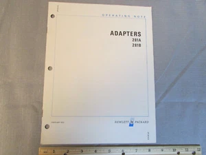 HP Agilent Operating Note Adapters 281A 281B February 1973 00281-90016 - Picture 1 of 2