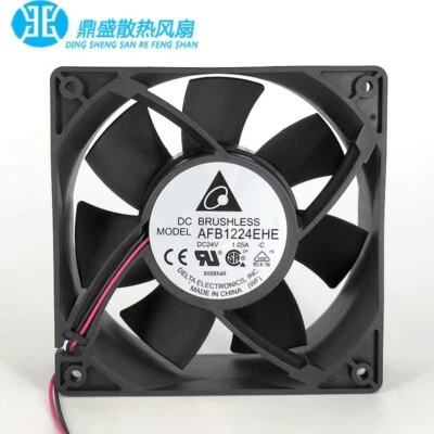 Delta AFB1224EHE 12038 DC24V 1.05A 2-wire high airflow dual ball cooling fan - Image 1 of 4
