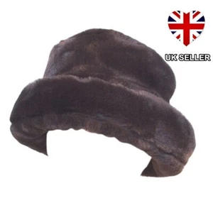 LADIES BROWN FAUX FUR RUSSIAN COSSACK WINTER SKI HAT UK SELLER - Picture 1 of 1