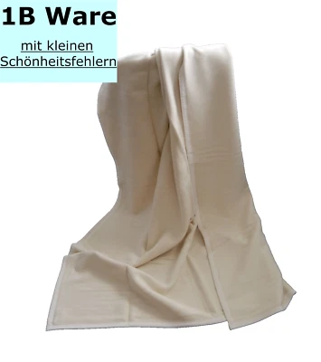 Kuscheldecke 150x200 cm 100% Baumwolle Biederlack Wohndecke weich uni creme 1b - Bild 1 von 4