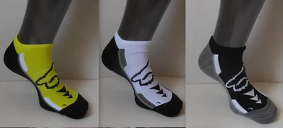 Fox Racing Perf No Show Socks 3 Pack Men FLO Yellow/Black/White/Grey L/XL 11-13 - Image 1 of 4