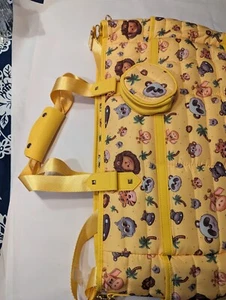 V&V Label Large Yellow Baby Animal Print Diaper Bag With Pouch And ChAnging Pad - Picture 1 of 19